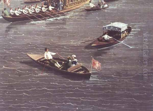 The Thames on Lord Mayor's Day, c.1747 (detail) Oil Painting by (Giovanni Antonio Canal) Canaletto