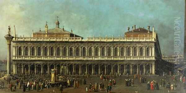 The Library and the Piazzetta, Venice Oil Painting by (Giovanni Antonio Canal) Canaletto