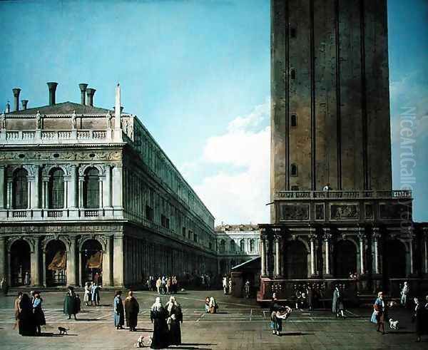 Piazza San Marco: Looking West from the North End of the Piazzetta Oil Painting by (Giovanni Antonio Canal) Canaletto