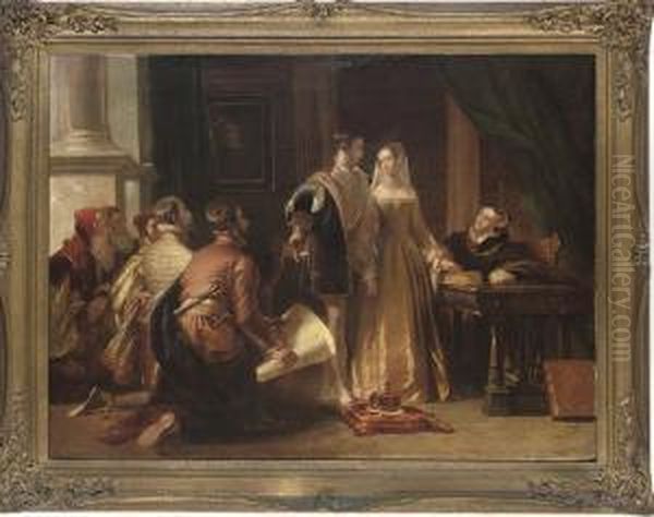 The Offer Of The Crown To Lady Jane Grey By The Dukes Of Northumberland And Suffolk Oil Painting by John Singleton Copley