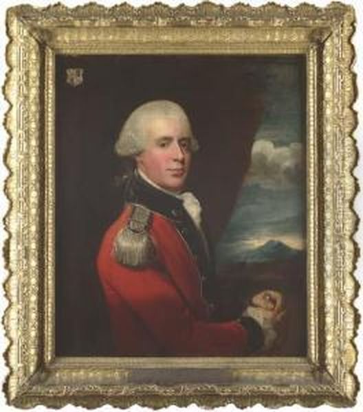 Portrait Of Henry Belasyse, 2nd 
Earl Fauconberg (1743-1802),half-length, In Uniform, In A Landscape Oil Painting by John Singleton Copley