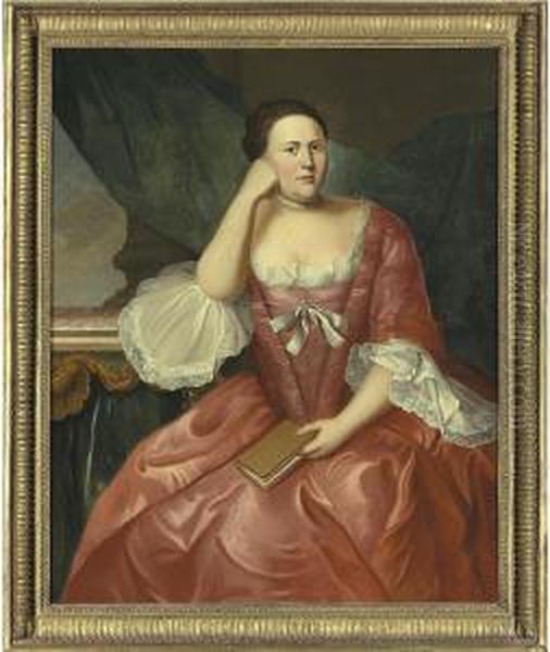 A Portrait Of Lucy Allen, Mrs. Thomas Marshall Oil Painting by John Singleton Copley