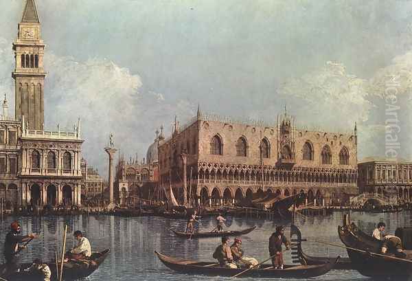 View of the Bacino di San Marco (or St Mark's Basin) Oil Painting by (Giovanni Antonio Canal) Canaletto