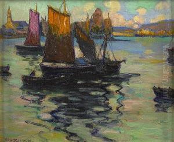 Gloucester Harbor Oil Painting by Fern Isabel Coppedge