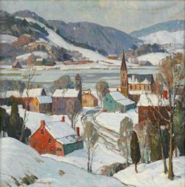 Winter Solitude, Lambertville Oil Painting by Fern Isabel Coppedge