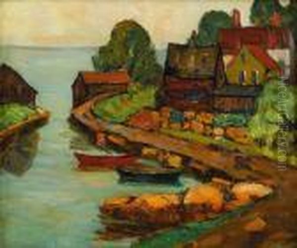 Pigeon Cove Oil Painting by Fern Isabel Coppedge