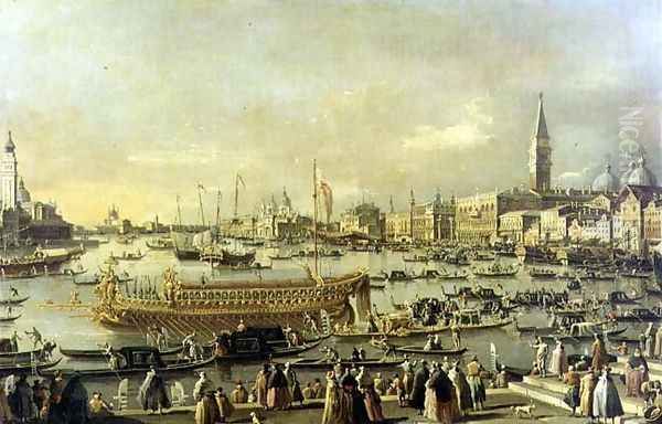 Venice- the Bacino di S. Marco on Ascension Day Oil Painting by (Giovanni Antonio Canal) Canaletto