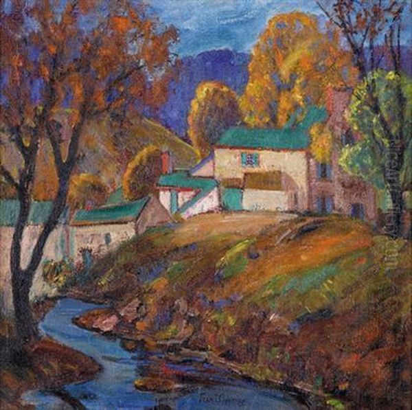 Near Pineville In October Oil Painting by Fern Isabel Coppedge