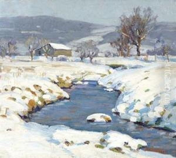 Bucks County Landscape In Winter
, 
Circa Oil Painting by Fern Isabel Coppedge