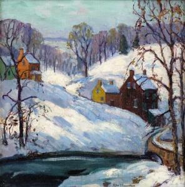 December At New Hope Oil Painting by Fern Isabel Coppedge