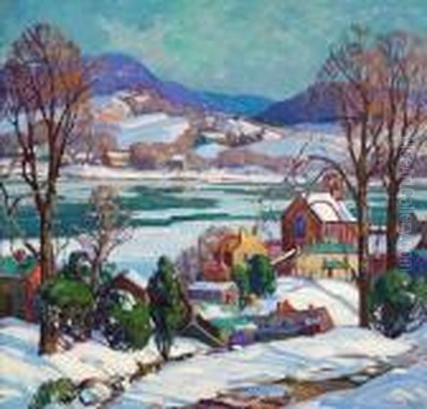 The Delaware Valley Oil Painting by Fern Isabel Coppedge