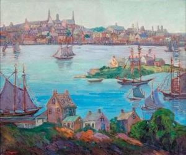 Sailing Boats Oil Painting by Fern Isabel Coppedge