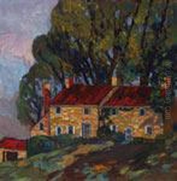 The Red Roof Oil Painting by Fern Isabel Coppedge