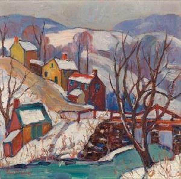 At New Hope, Pa Oil Painting by Fern Isabel Coppedge