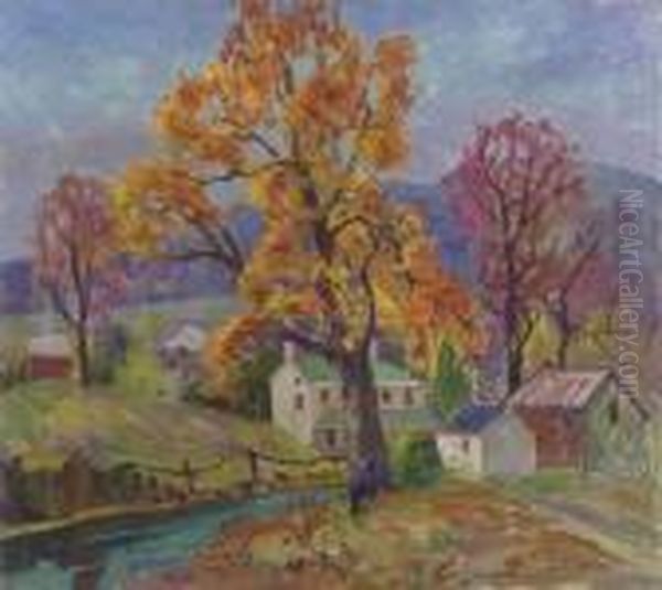 Autumn In Jersey Oil Painting by Fern Isabel Coppedge