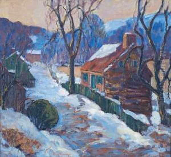 Hills Of Pennsylvania Near New Hope Oil Painting by Fern Isabel Coppedge