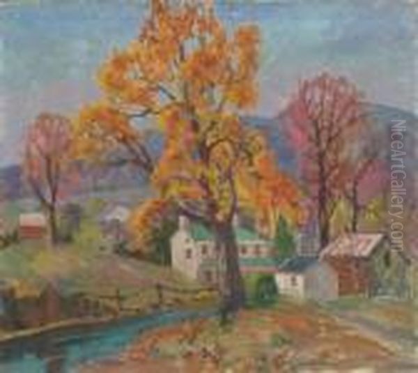 Autumn In Jersey Oil Painting by Fern Isabel Coppedge