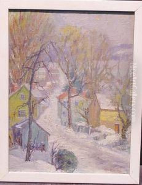 Winter On The Delaware Oil Painting by Fern Isabel Coppedge