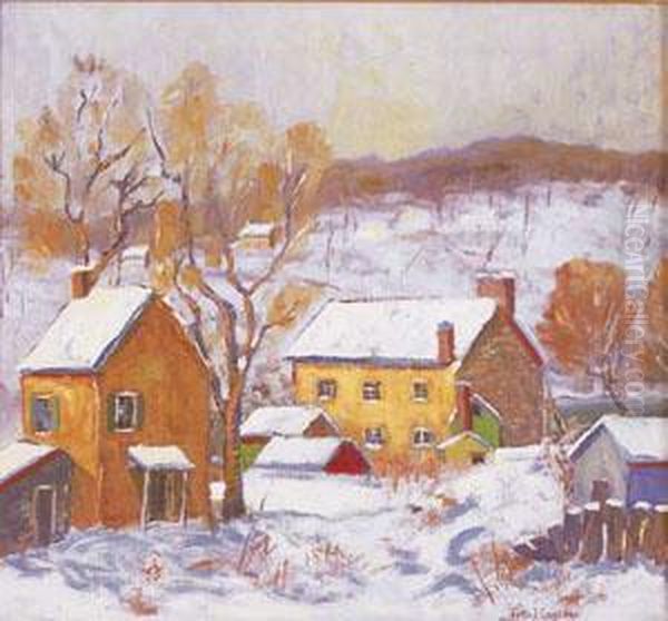 Winter Landscape, Bucks County Oil Painting by Fern Isabel Coppedge