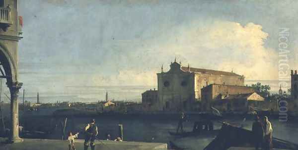 The Church of S. Giovanni dei Battuti, Murano Oil Painting by (Giovanni Antonio Canal) Canaletto