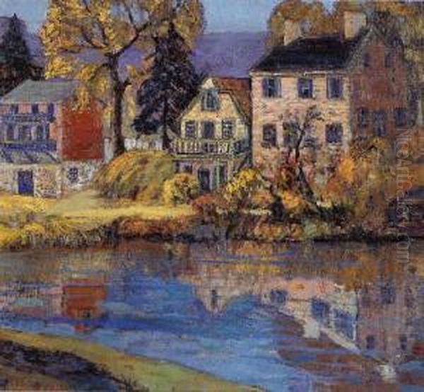 Canal Reflections Oil Painting by Fern Isabel Coppedge