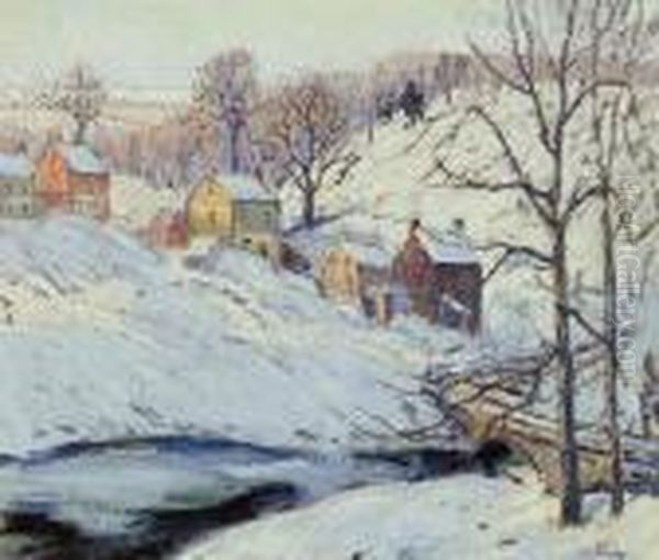 Winter Landscape Oil Painting by Fern Isabel Coppedge