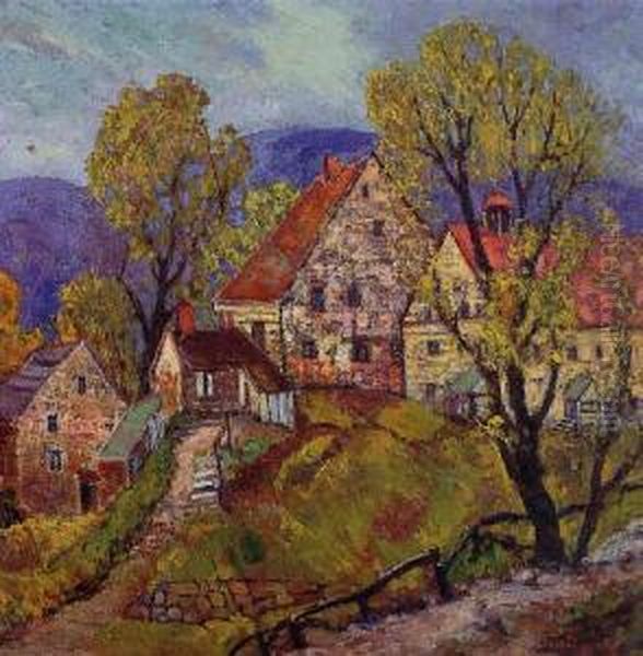 Cloisters Of Ephrata Oil Painting by Fern Isabel Coppedge