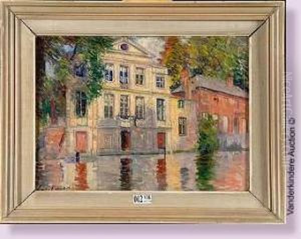 Canal A Bruges Oil Painting by Omer Coppens