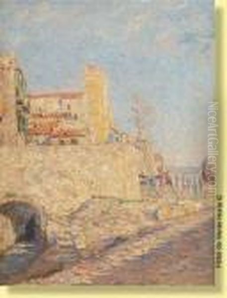 Rue Des Remparts A Antibes Oil Painting by Omer Coppens