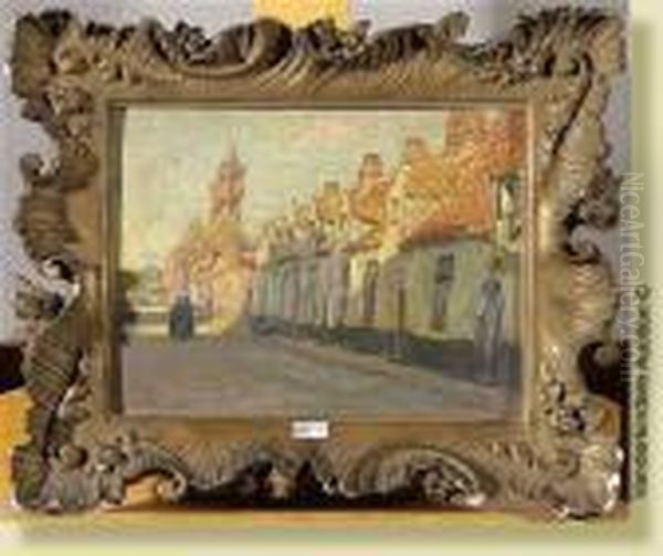 Ruelle De Beguinage Animee Oil Painting by Omer Coppens