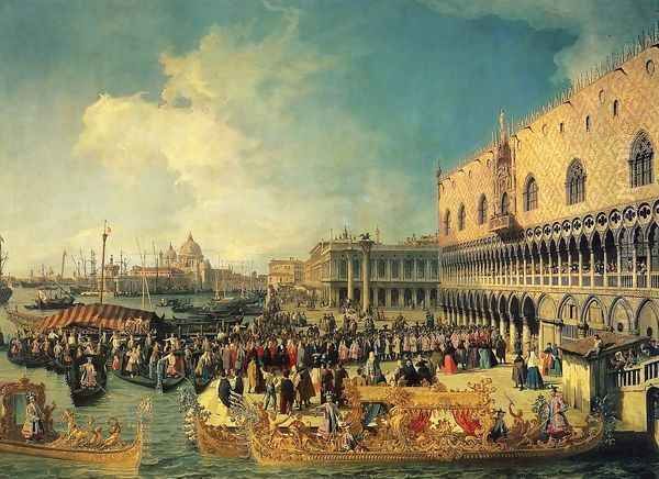 Reception of the Ambassador in the Doge's Palace Oil Painting by (Giovanni Antonio Canal) Canaletto