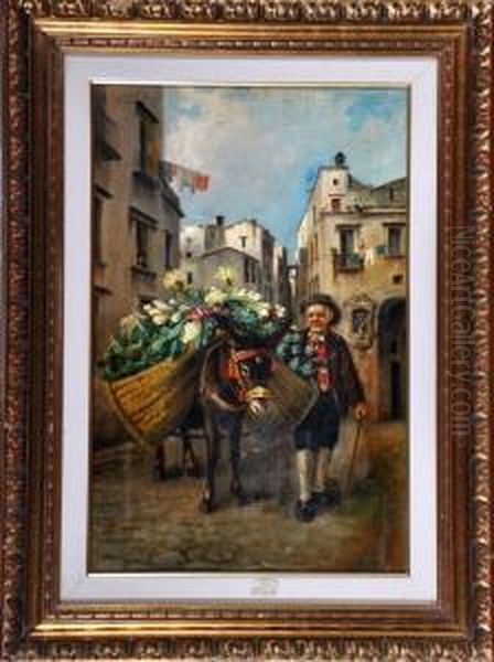 Ritorno Dal Mercato Oil Painting by Antonio Coppola