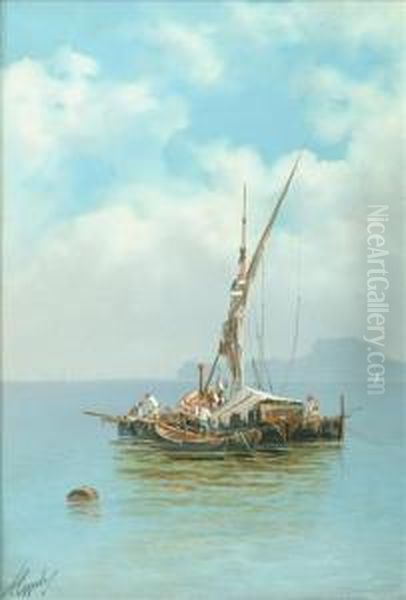 Barque Oil Painting by Antonio Coppola