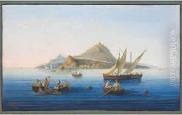 Pescatori Presso Ischia Oil Painting by Antonio Coppola