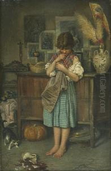 The Broken Pitcher Oil Painting by Antonio Coppola