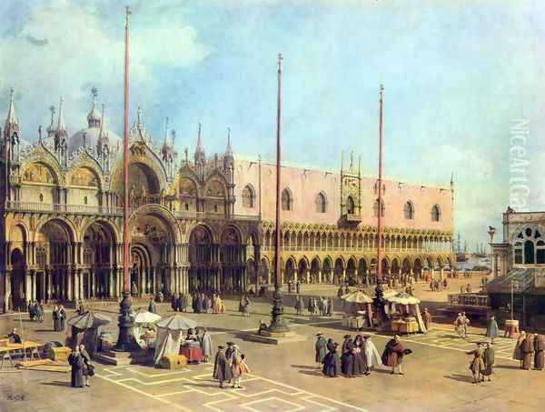 La Piazza San Marco Oil Painting by (Giovanni Antonio Canal) Canaletto