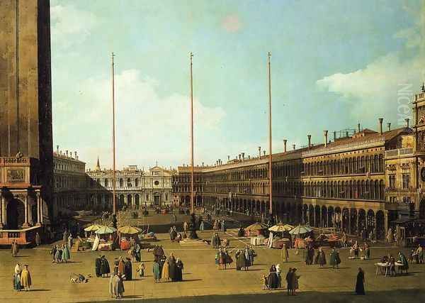 Piazza San Marco, Looking Towards San Geminiano Oil Painting by (Giovanni Antonio Canal) Canaletto