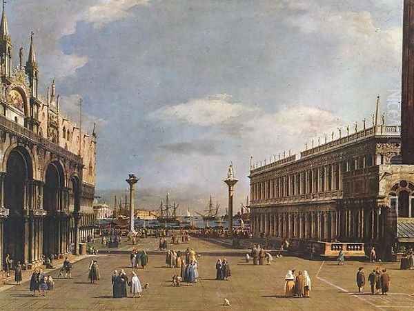 The Piazzetta Oil Painting by (Giovanni Antonio Canal) Canaletto