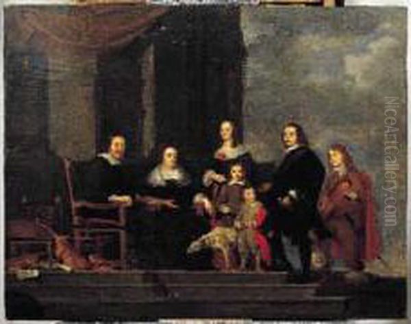 Portrait D'une Famille Flamande Oil Painting by Gonzales Cocques