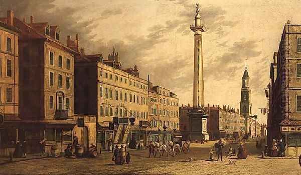 The Monument and Fish Street Hill, 1755 Oil Painting by (Giovanni Antonio Canal) Canaletto