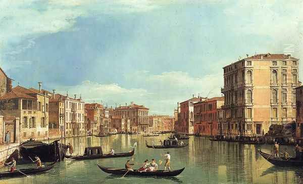 Grand Canal Between the Palazzo Bembo and the Palazzo Vendramin Oil Painting by (Giovanni Antonio Canal) Canaletto