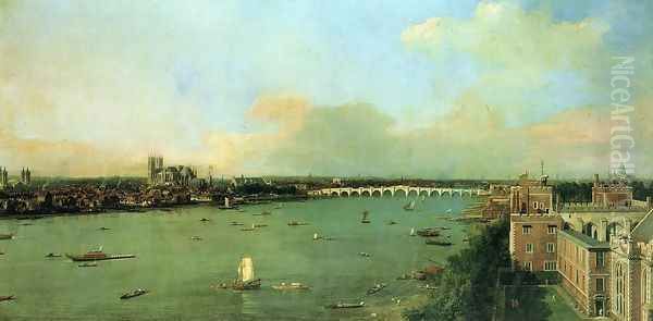 The Thames with St. Paul's Cathedral Oil Painting by (Giovanni Antonio Canal) Canaletto