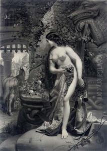 Lady Godiva, By James John Chant Oil Painting by Edward Henry Corbould