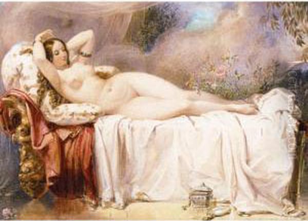 Odalisque Oil Painting by Edward Henry Corbould