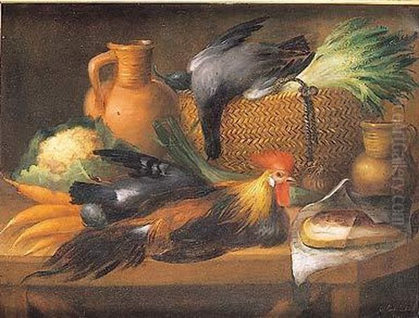 Bodegon De Cocina Oil Painting by Jose Maria Corchon