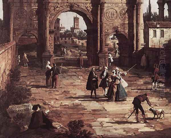 Rome, The Arch of Constantine (detail) Oil Painting by (Giovanni Antonio Canal) Canaletto