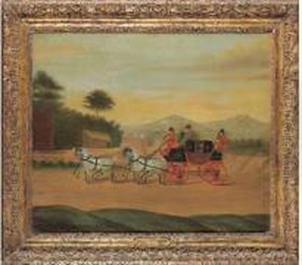 London-york Scarborough Royal Mail Coach (1822) Oil Painting by John Cordrey