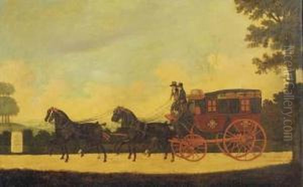 The Norwich To London Royal Mail Coach Oil Painting by John Cordrey