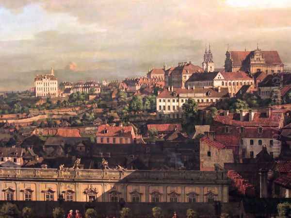 View on Warsaw from Royal Castle fragment Oil Painting by (Giovanni Antonio Canal) Canaletto