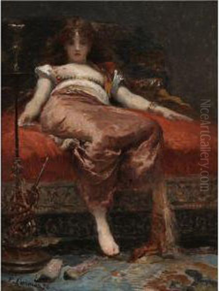 Femme Au Narguile Oil Painting by Fernand-Anne Piestre Cormon